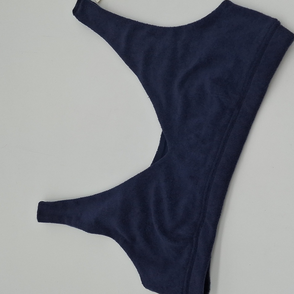 OFFLINE by Aerie Summer Lights Terry Sports Bra Navy Blue M